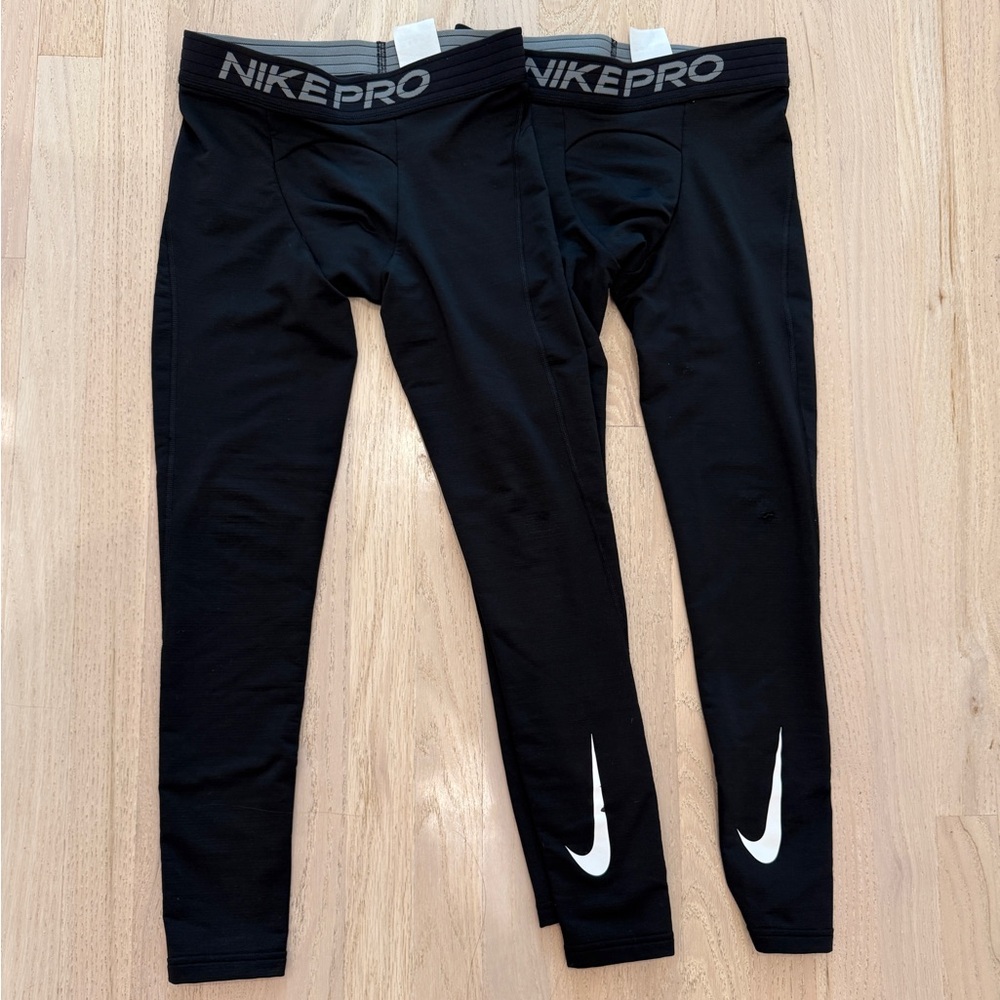 Two Pairs of Nike Pro Dri-Fit Black Athletic Leggings